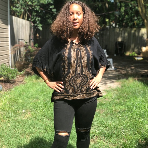 Boho black and gold shirt - Picture 6 of 6